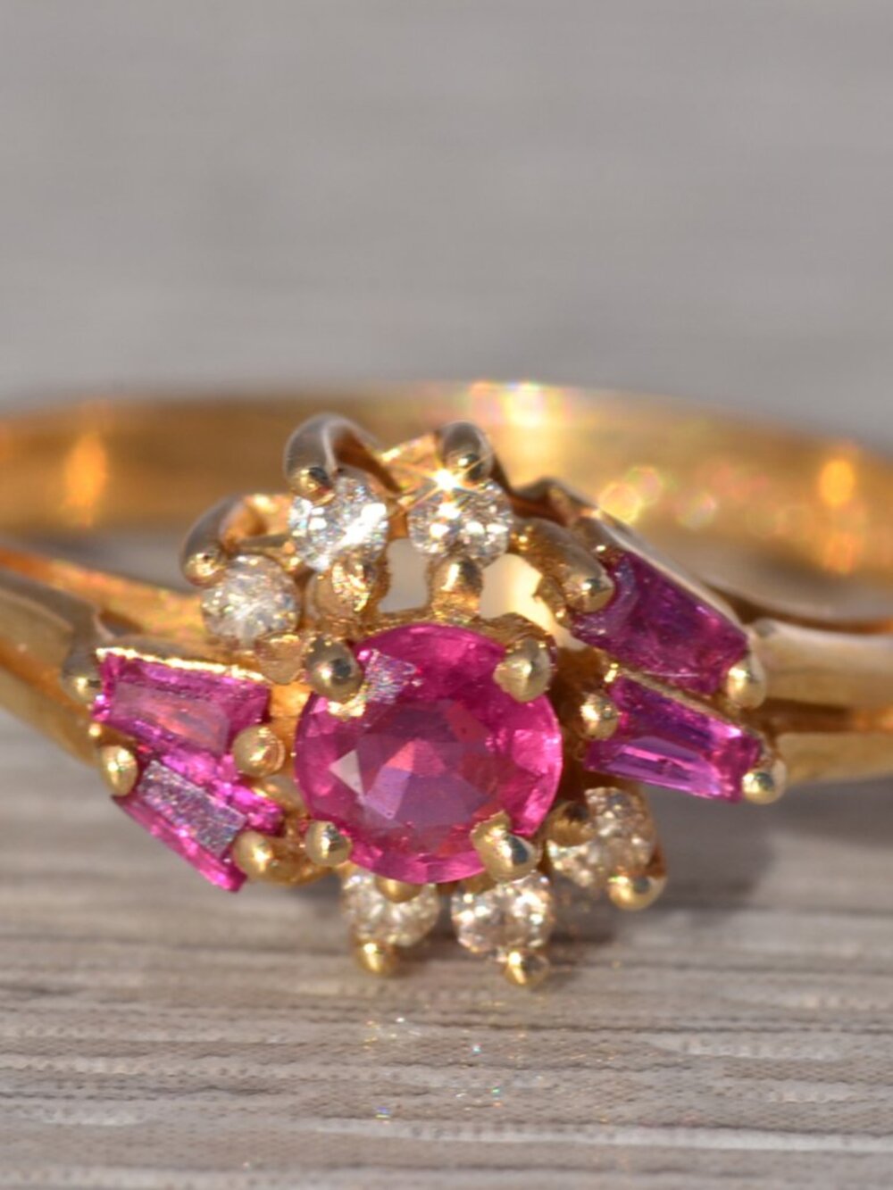 Ruby and Diamond Ring in Yellow Gold